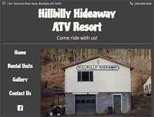 Tablet Screenshot of hillbillyhideawayatvresort.com